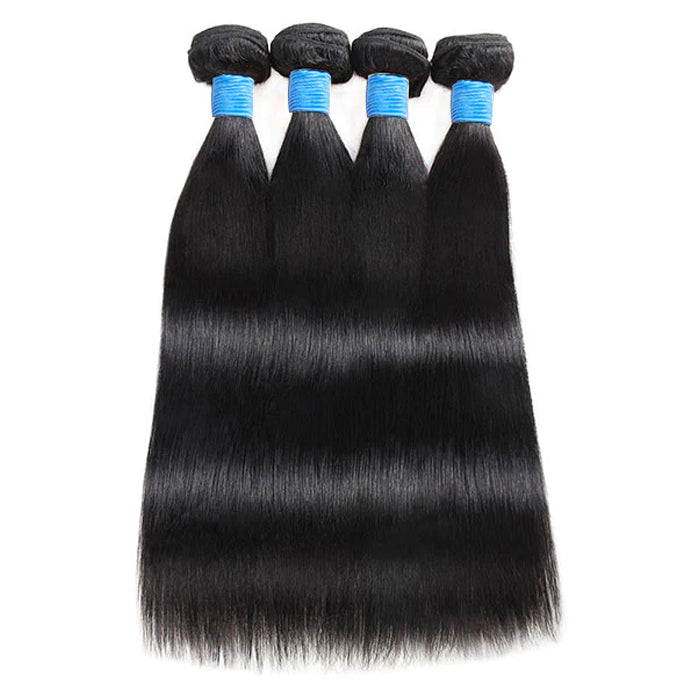 10-40 Inch Straight Virgin Brazilian Hair #1B Natural Black