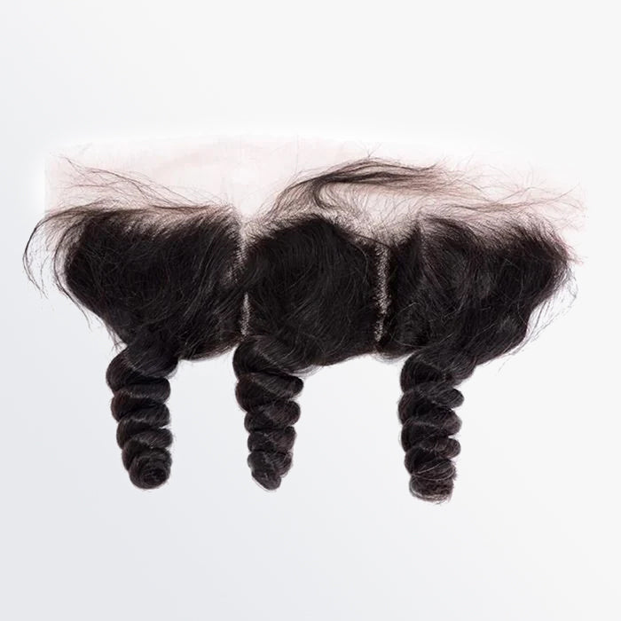 14-20 Inch 13" x 4" Loose Wavy Free Parted Frontal #1B Natural Black